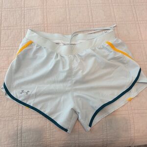 Under Armour Women's blue and Yellow Athletic Shorts